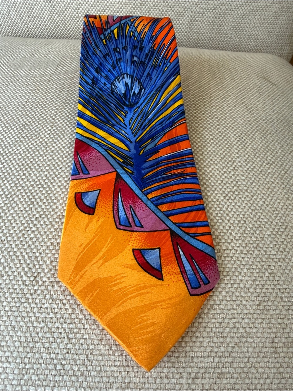 Rush Limbaugh - Peacock Vibrant Orange & Blue Silk Tie